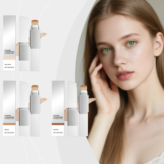 Two in one color changing foundation make-up stick