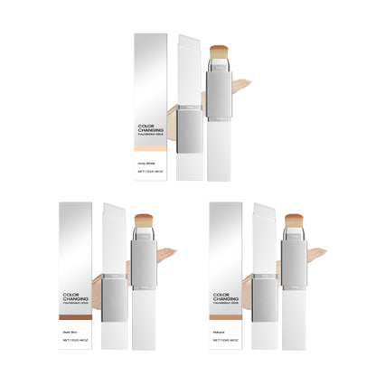 Two in one color changing foundation make-up stick