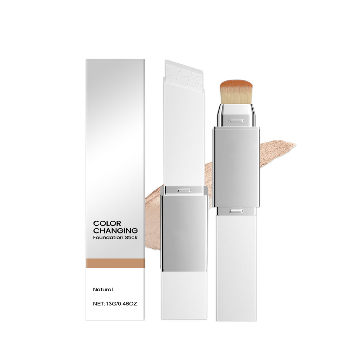 Two in one color changing foundation make-up stick