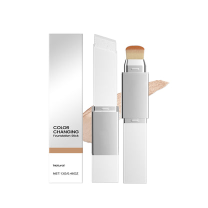 Two in one color changing foundation make-up stick