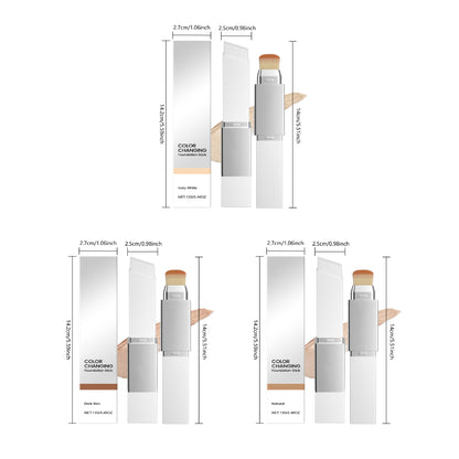 Two in one color changing foundation make-up stick