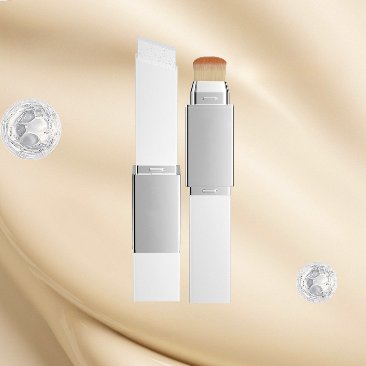 Two in one color changing foundation make-up stick