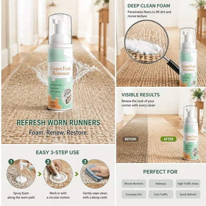 Waterless Carpet Foam Stain Remover with Towel