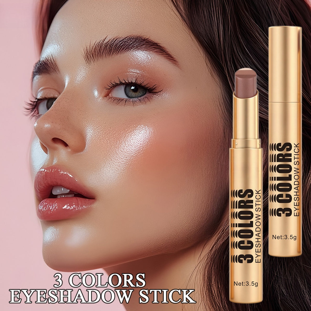 Three color eye shadow stick matte fine flash natural gradual change eye shadow
