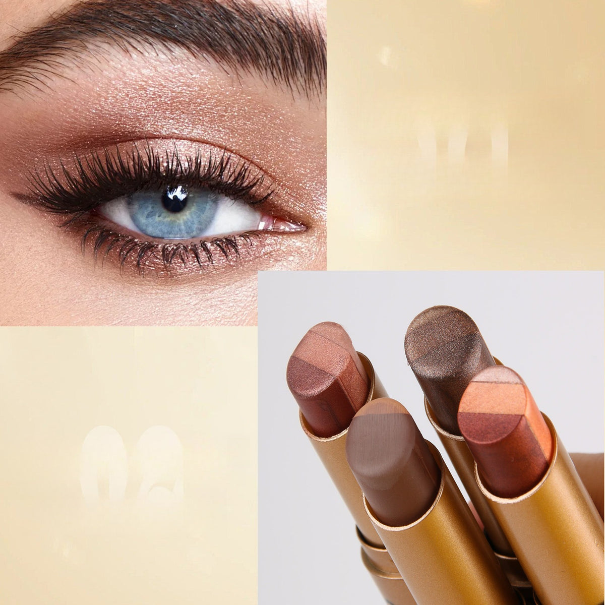 Three color eye shadow stick matte fine flash natural gradual change eye shadow