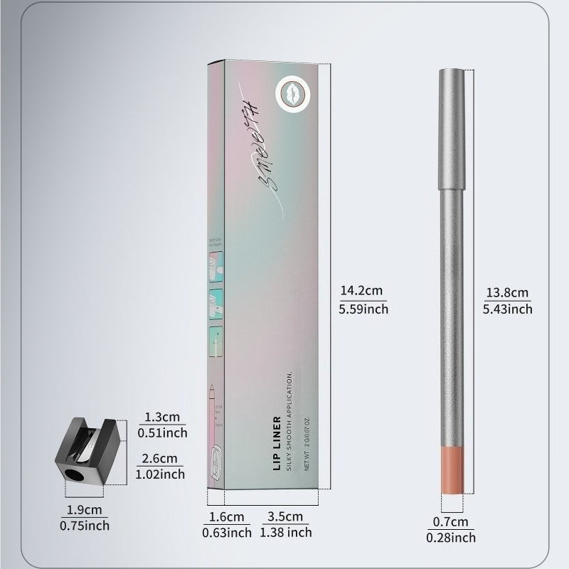 Eight color matte lipliner Non stick cup nude lipstick pen