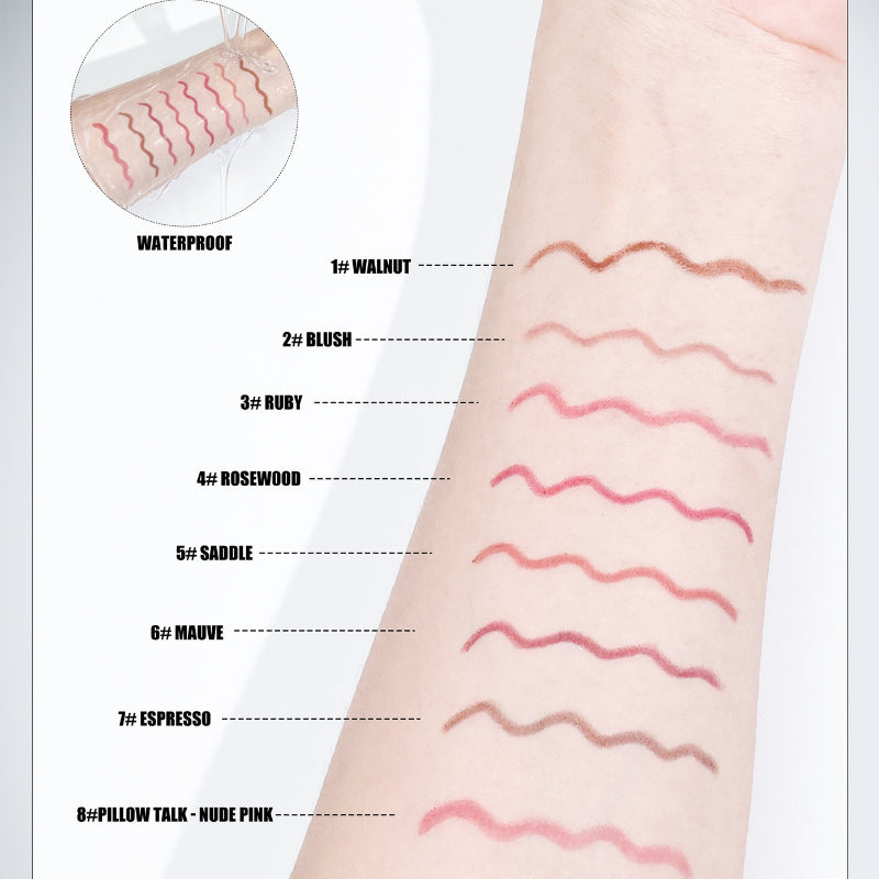 Eight color matte lipliner Non stick cup nude lipstick pen